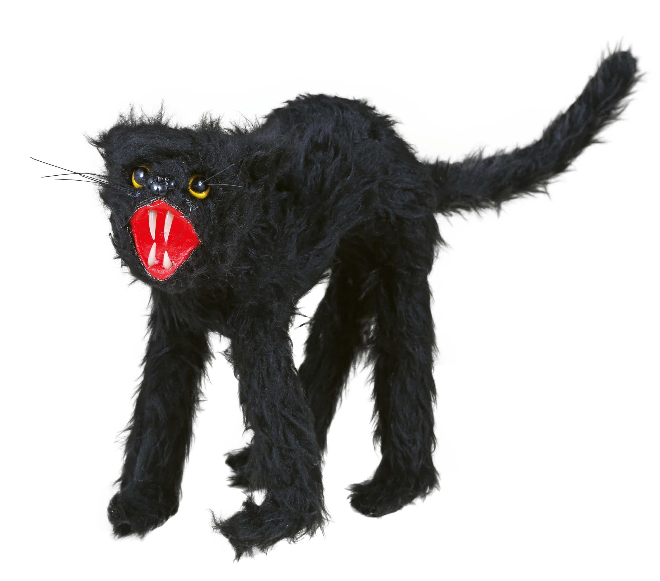 GP24386 – Tierische Halloween Deko Gruselige Schwarze Katze – Farbe: Schwarz