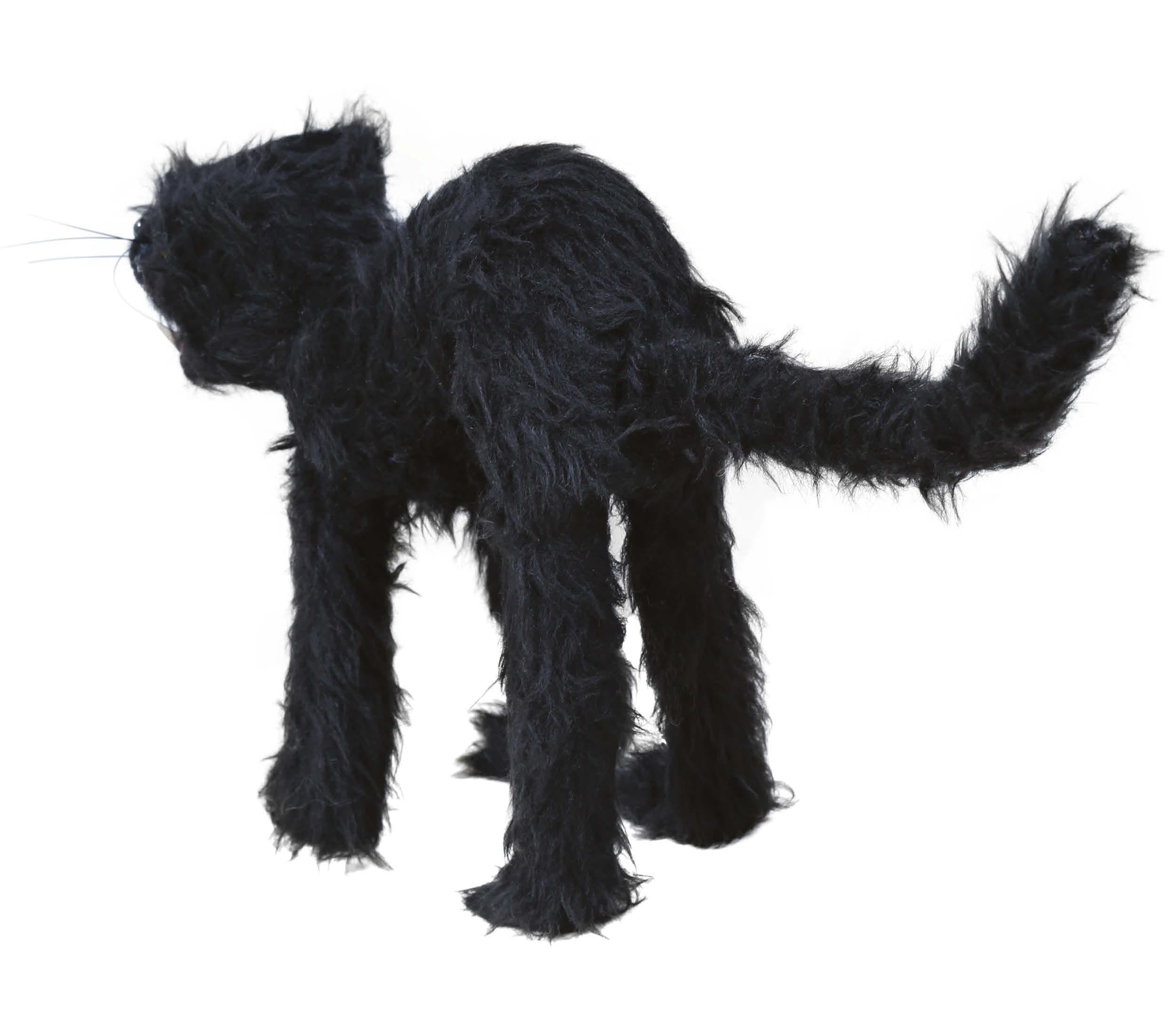 GP24386 – Tierische Halloween Deko Gruselige Schwarze Katze – Farbe: Schwarz
