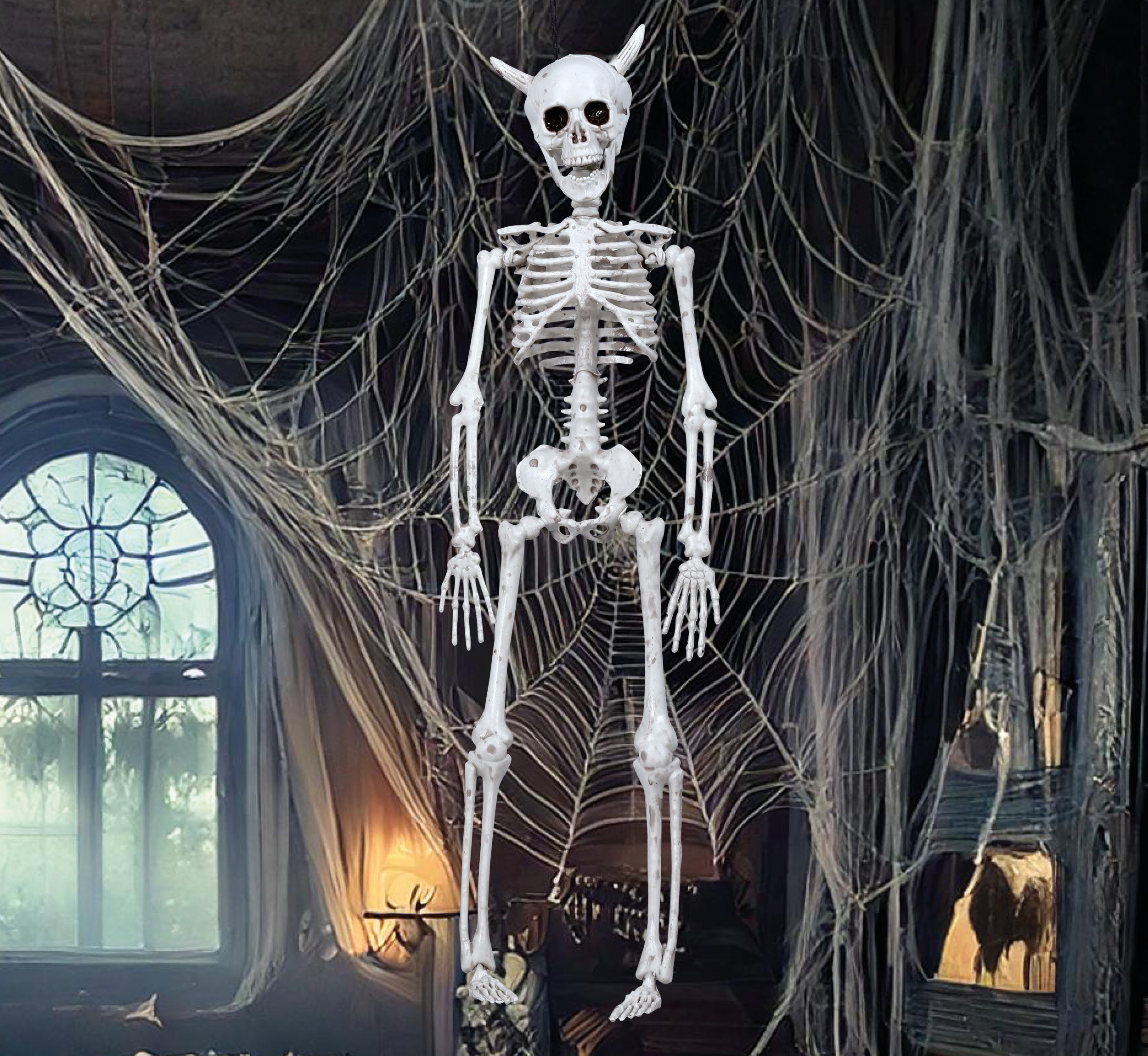 GP24407 – Skelett Halloween Hängefigur Deko – Farbe: Weiß