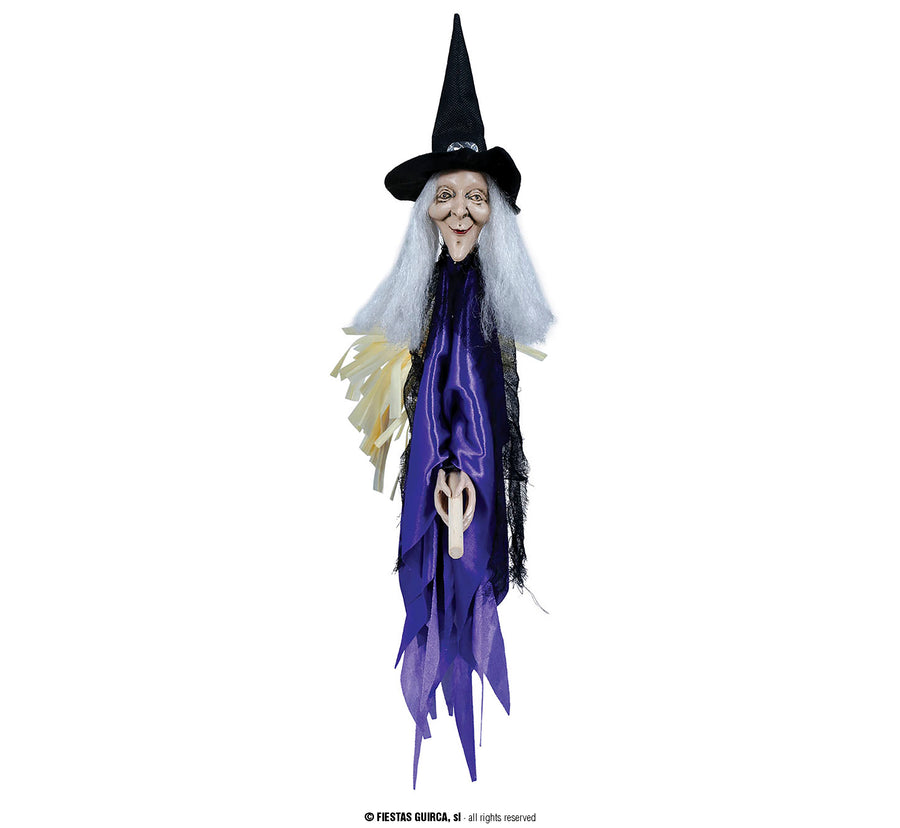 Hexe Dekofigur Halloween Broomstick