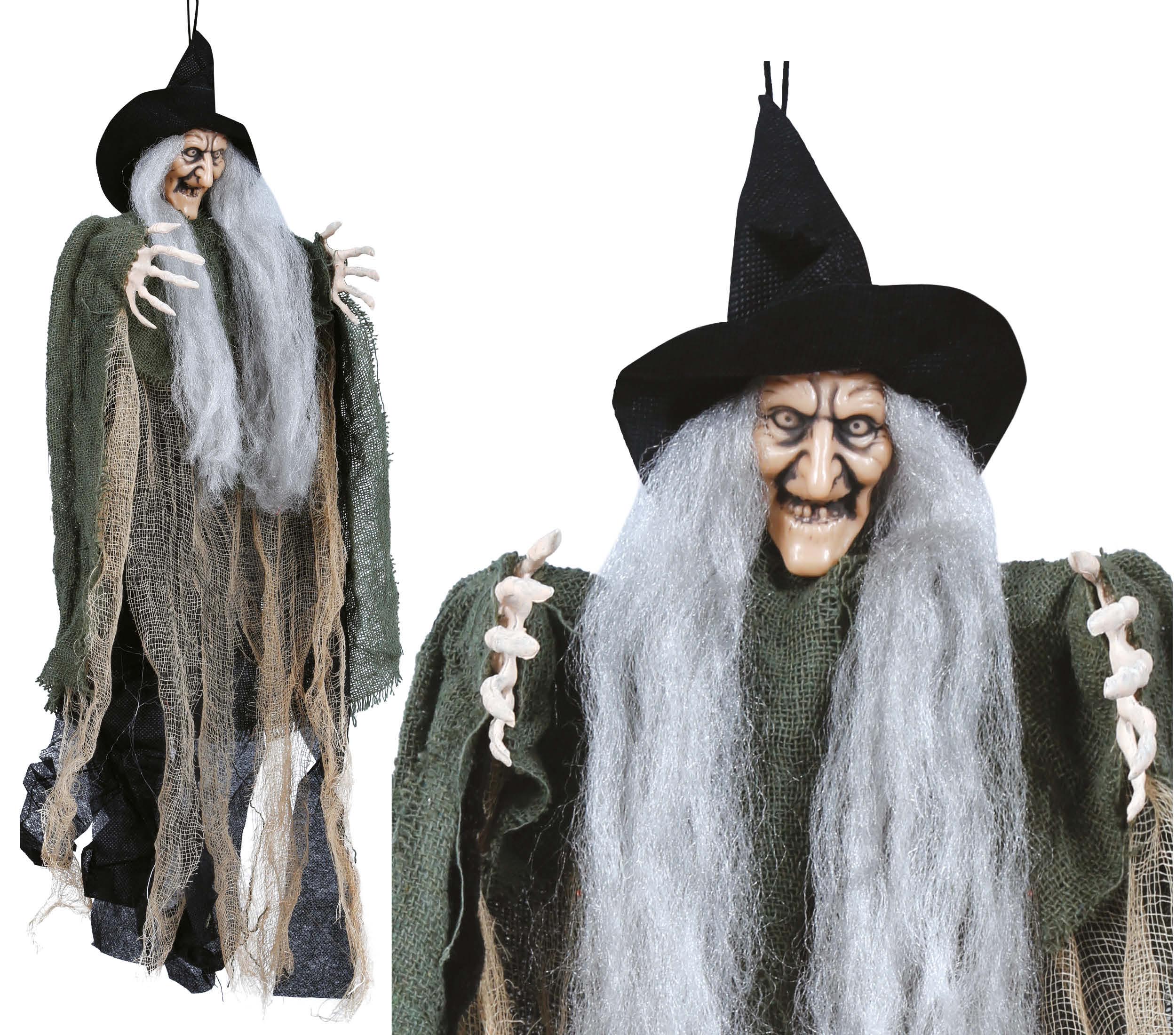 GP24416 – Hexe Halloween Dekoration Figur – Farbe: Grau