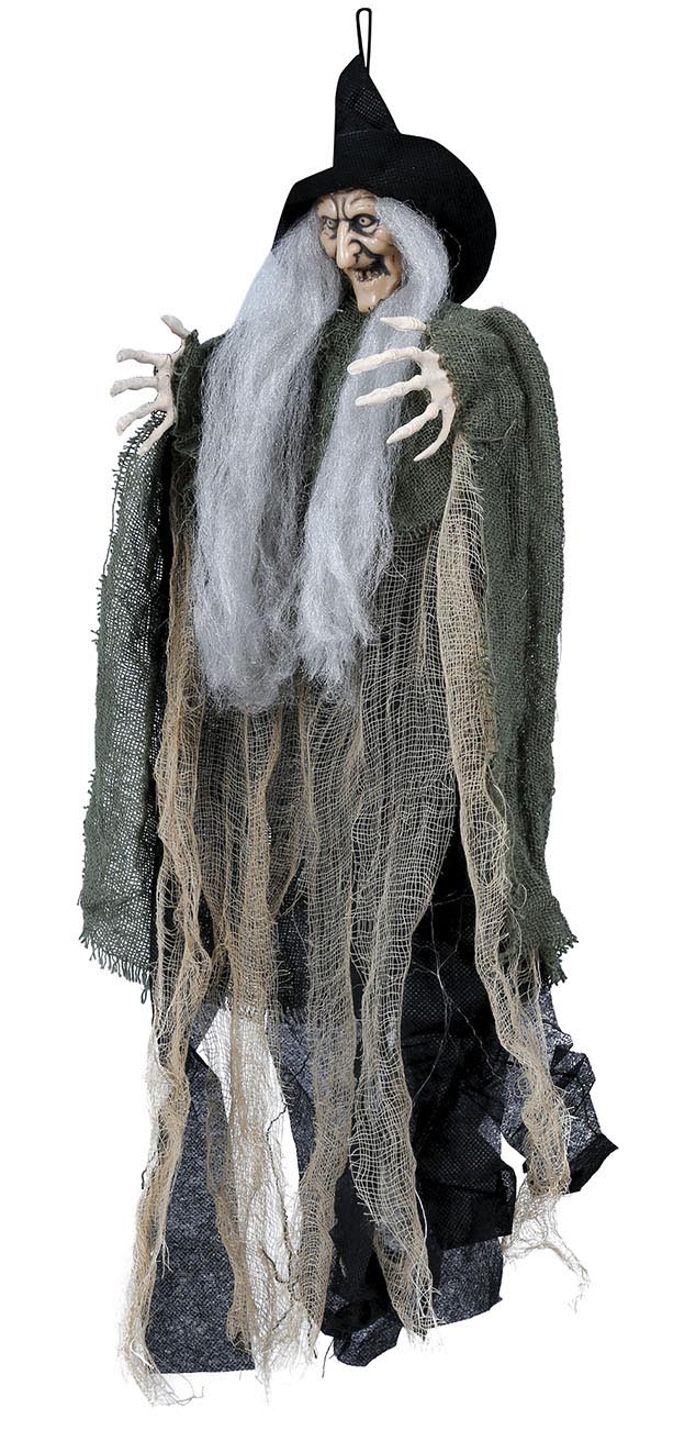 GP24416 – Hexe Halloween Dekoration Figur – Farbe: Grau, Ansicht 2