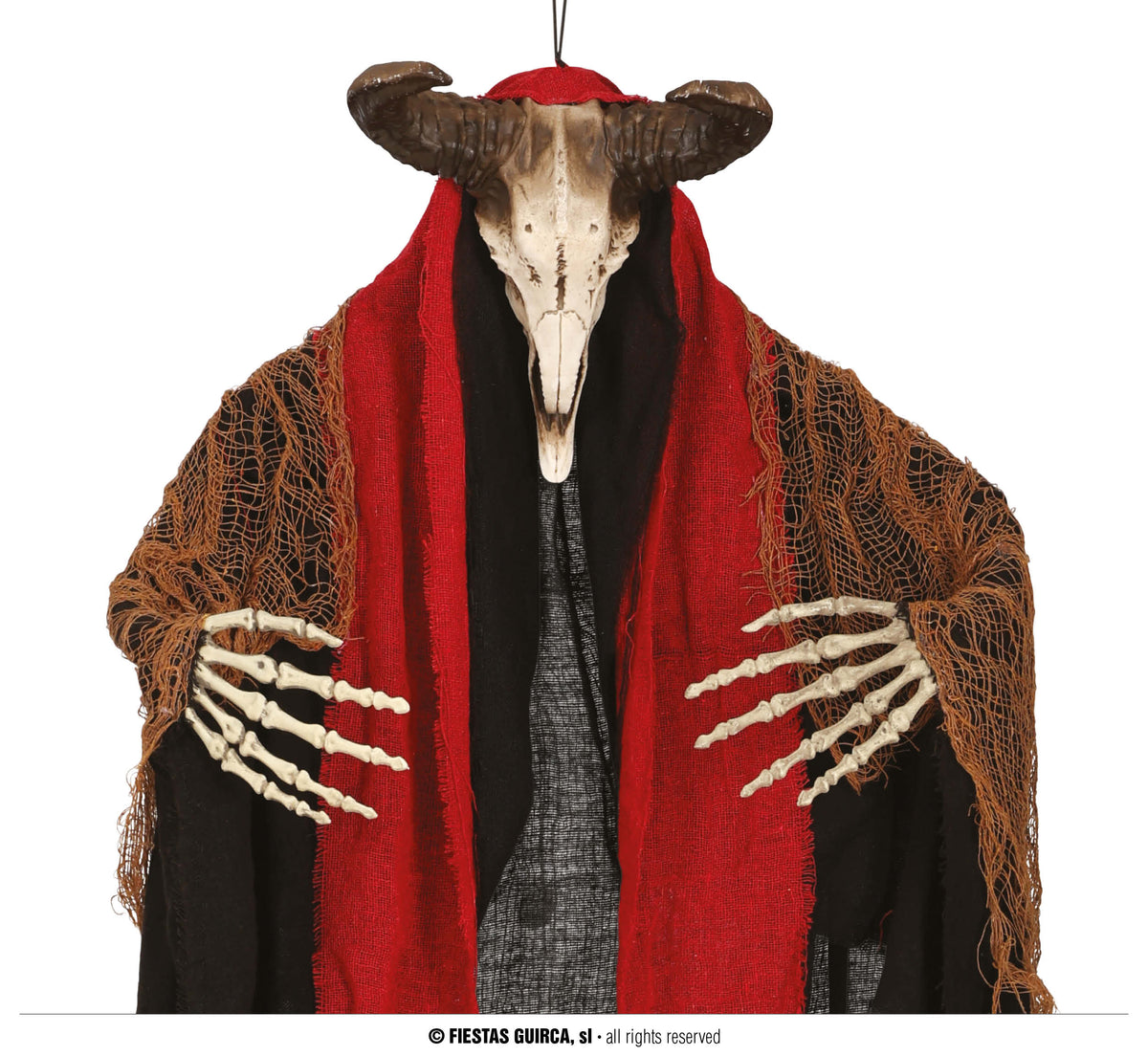 GP24428 – Voodoo Schafbock Skelett Dekoration Halloween – Farbe: Schwarz