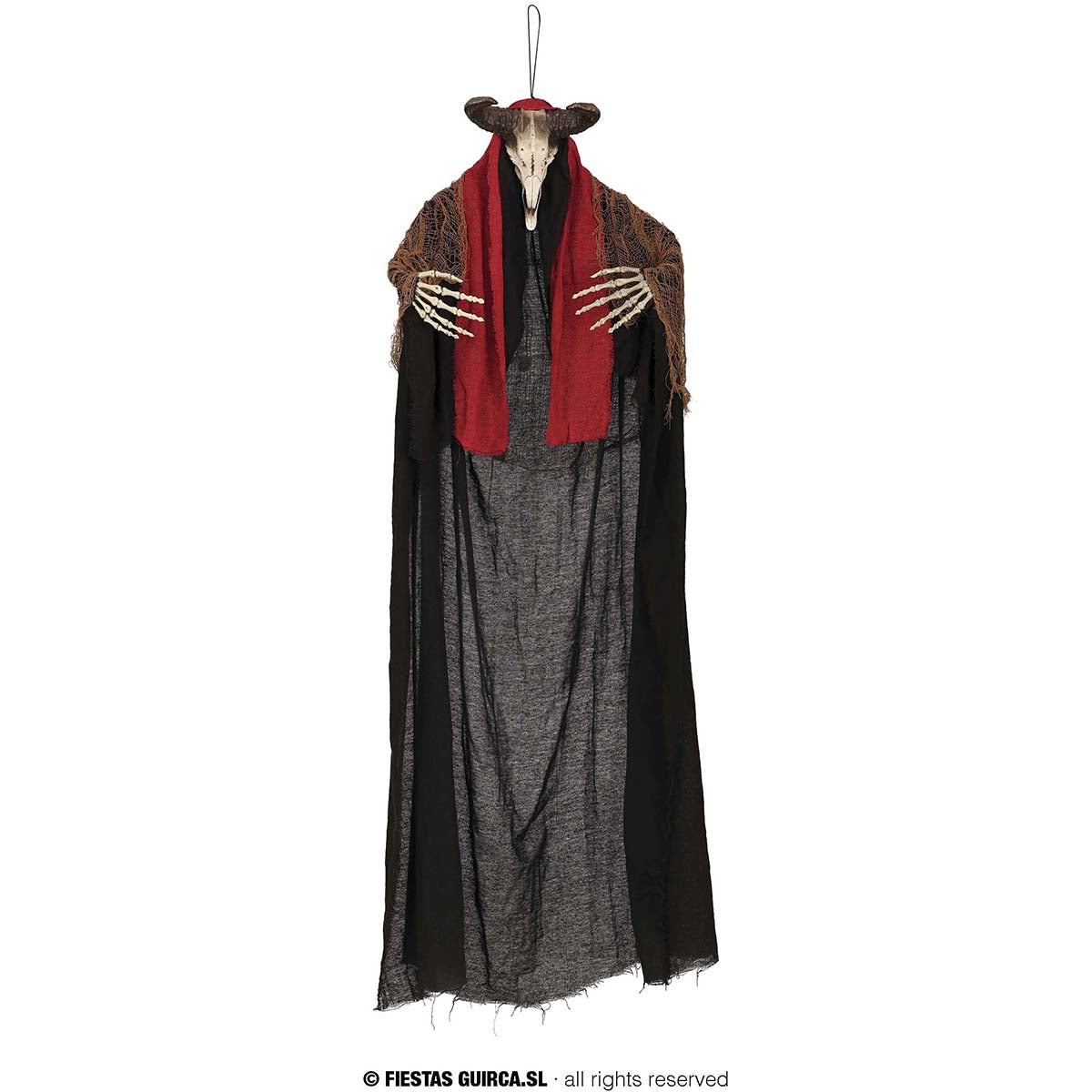 GP24428 – Voodoo Schafbock Skelett Dekoration Halloween – Farbe: Schwarz