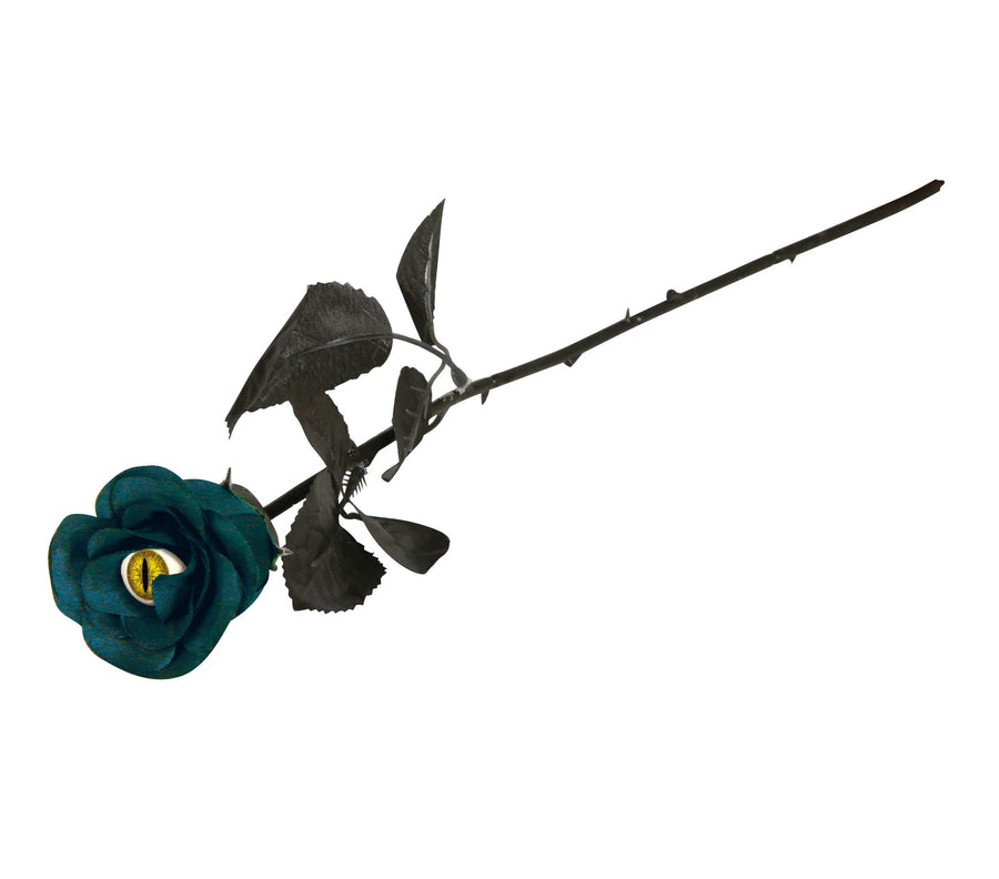 Rose mit Katzenauge 42 cm blau schwarz
