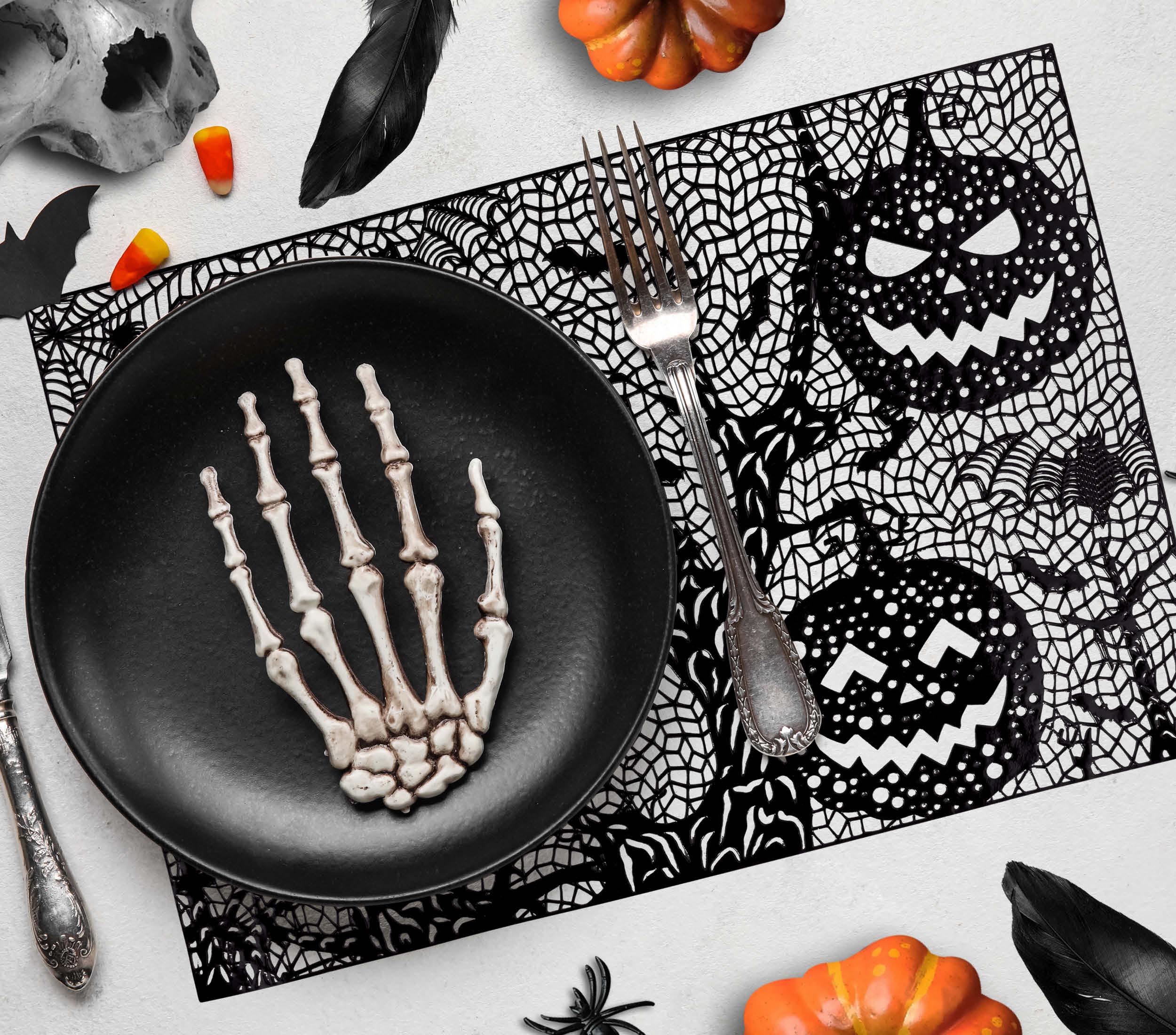 GP24488 – Halloween Tischset Kürbis Geister Spinnen – Farbe: Schwarz