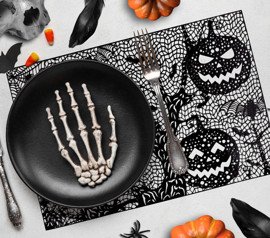 Halloween Tischset 30 x 45 cm schwarz