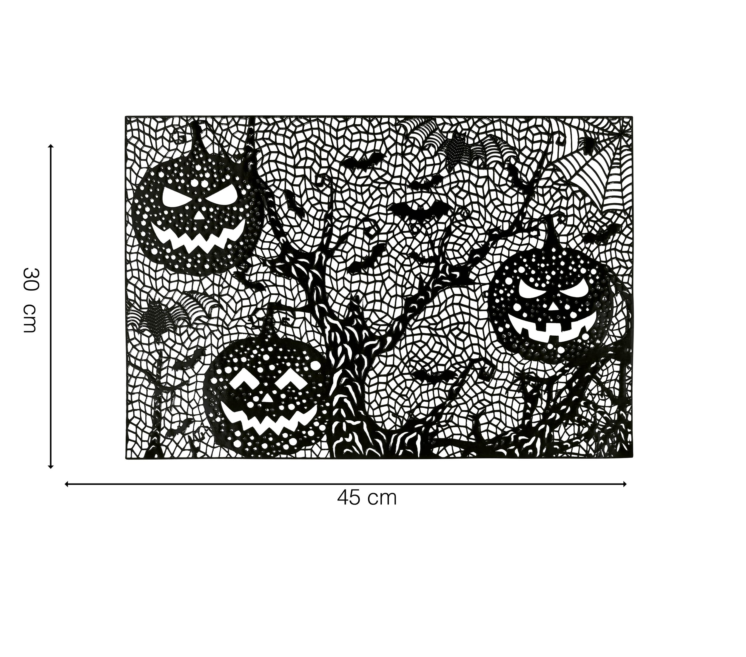 GP24488 – Halloween Tischset Kürbis Geister Spinnen – Farbe: Schwarz