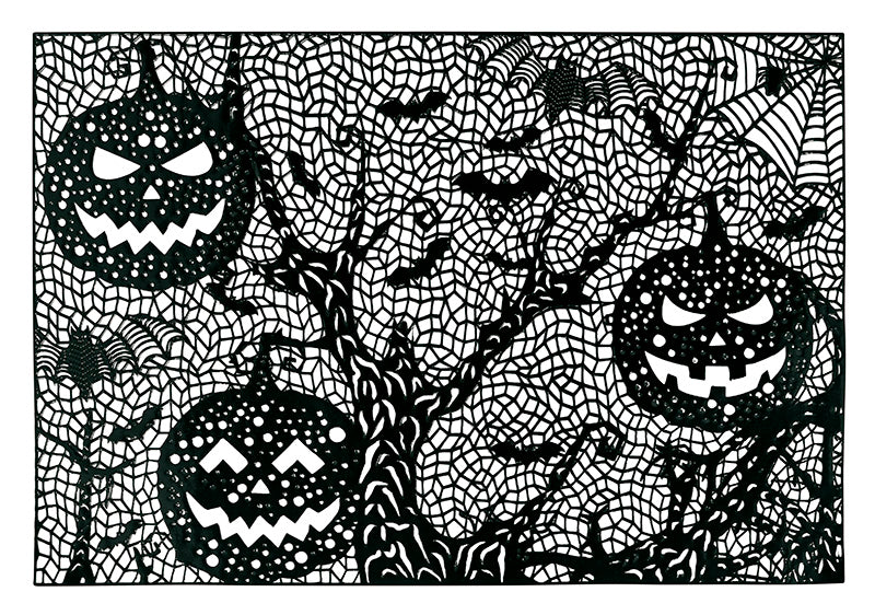 GP24488 – Halloween Tischset Kürbis Geister Spinnen – Farbe: Schwarz