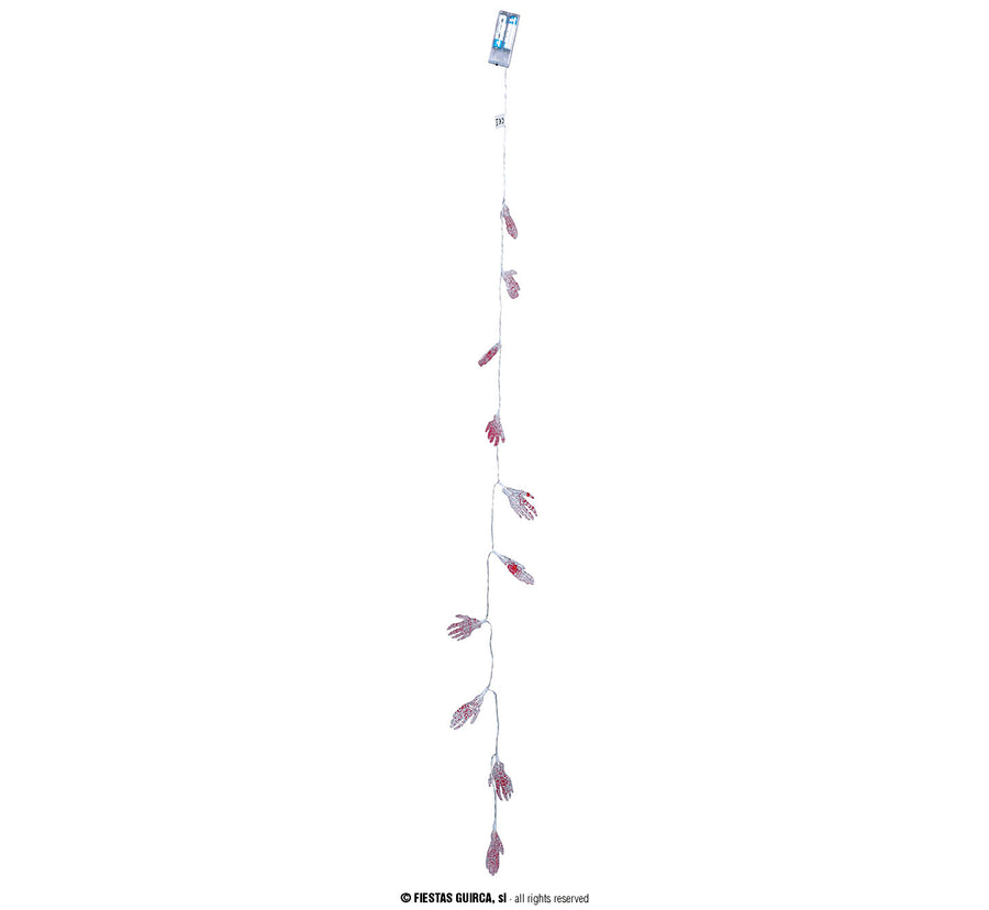 Skeletthand Lichterkette 115 cm 10 LEDs
