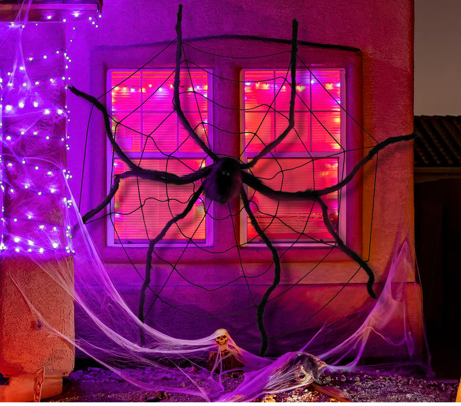 Spinnennetz 200 cm mit Riesenspinne 150 cm