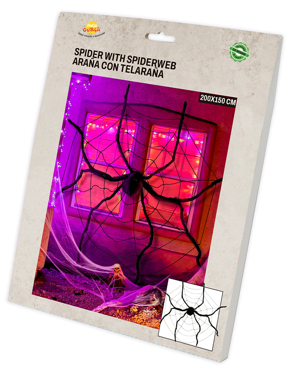 GP24501 – Halloween RiesenSpinne Mit Netz – Farbe: Weiß