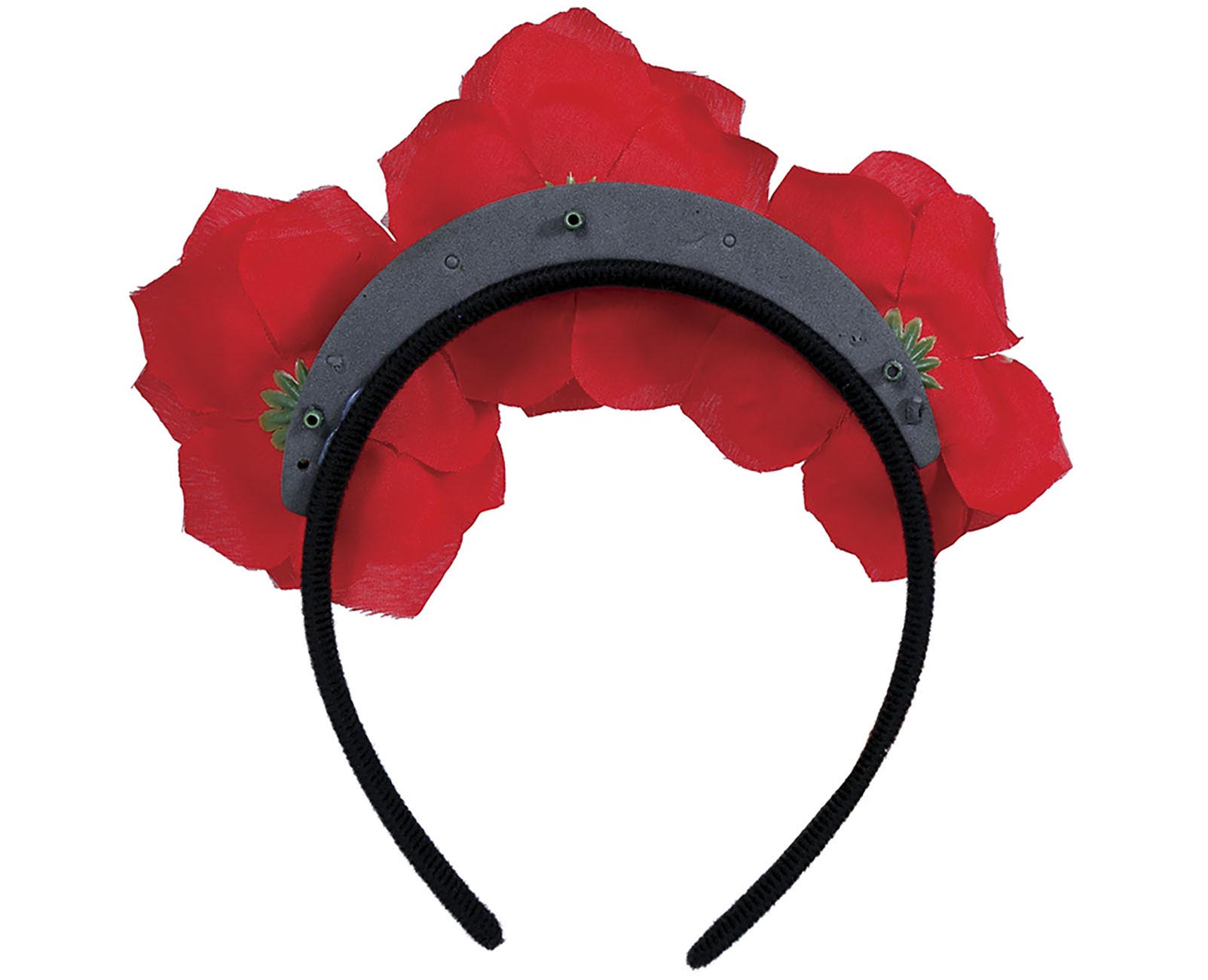 GP24526 – Tag Der Toten Haarschmuck Rote Blumen – Farbe: Rot