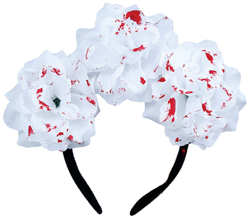 GP24527 – Mexiko Tag Der Toten Blumen Kopfschmuck – Farbe: Weiß