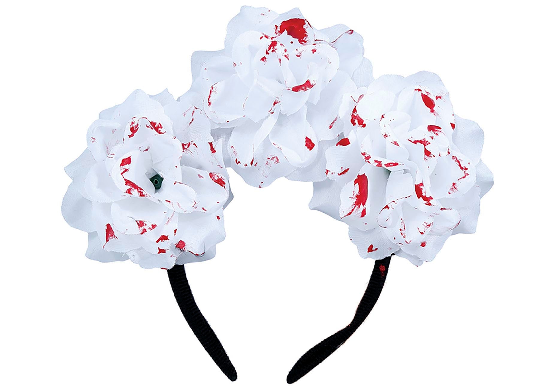 GP24527 – Mexiko Tag Der Toten Blumen Kopfschmuck – Farbe: Weiß