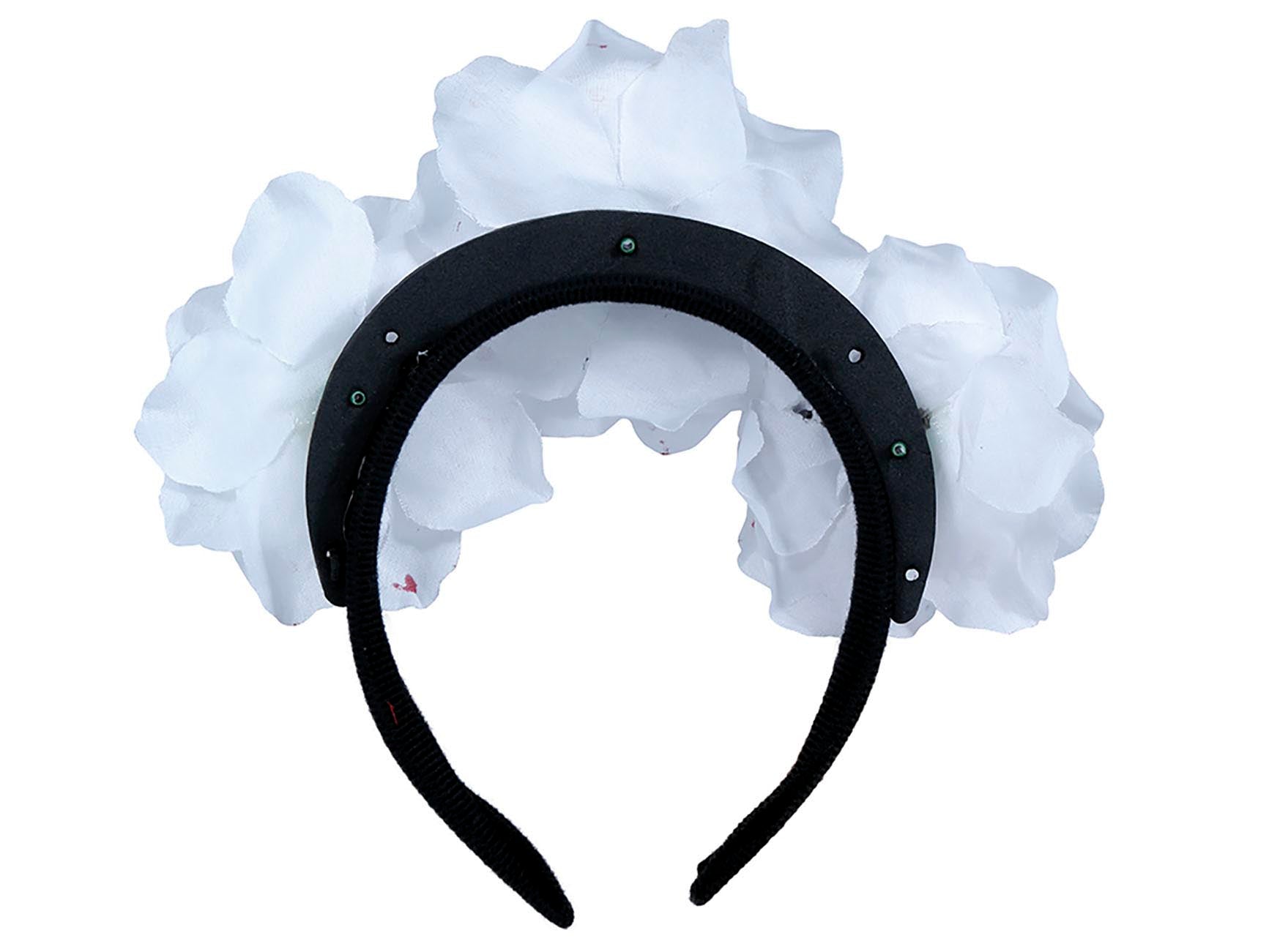 GP24527 – Mexiko Tag Der Toten Blumen Kopfschmuck – Farbe: Weiß