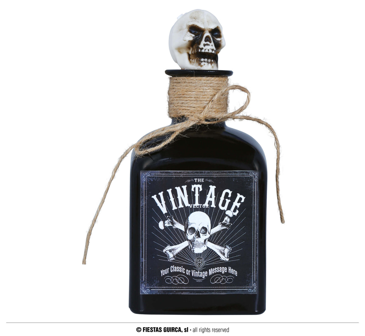 GP24536 – Halloween Totenkopf Dekoration Vintage Flasche – Farbe: Schwarz
