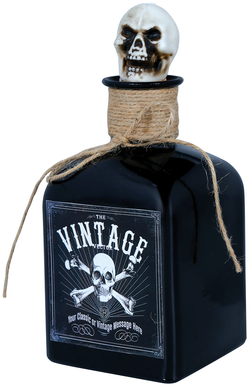 GP24536 – Halloween Totenkopf Dekoration Vintage Flasche – Farbe: Schwarz