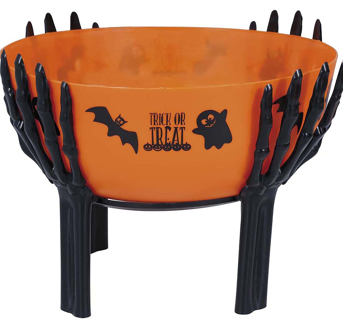 GP24541 – Halloween Kürbisschale Mit Skelettdekoration – Farbe: Orange