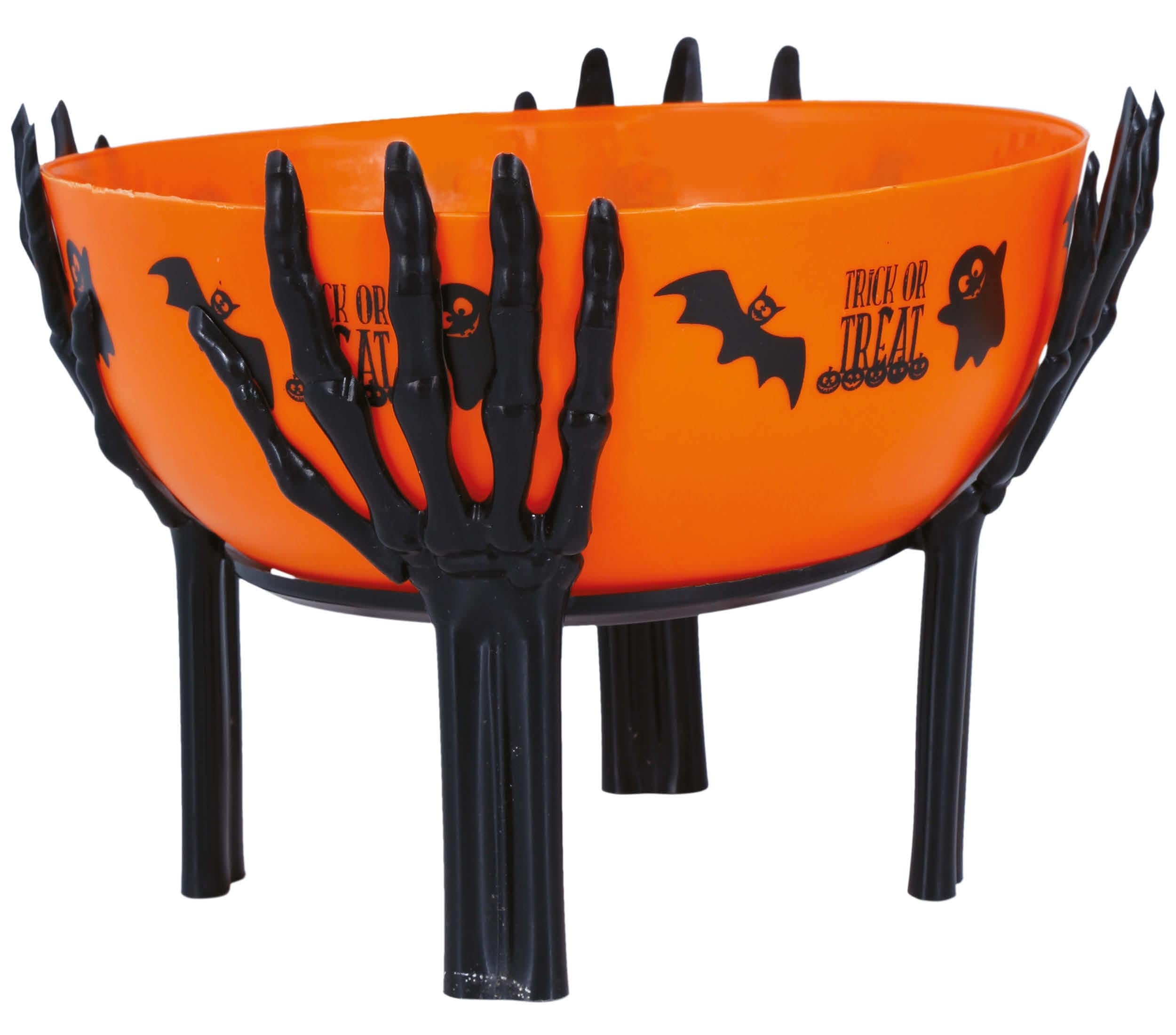 GP24541 – Halloween Kürbisschale Mit Skelettdekoration – Farbe: Orange