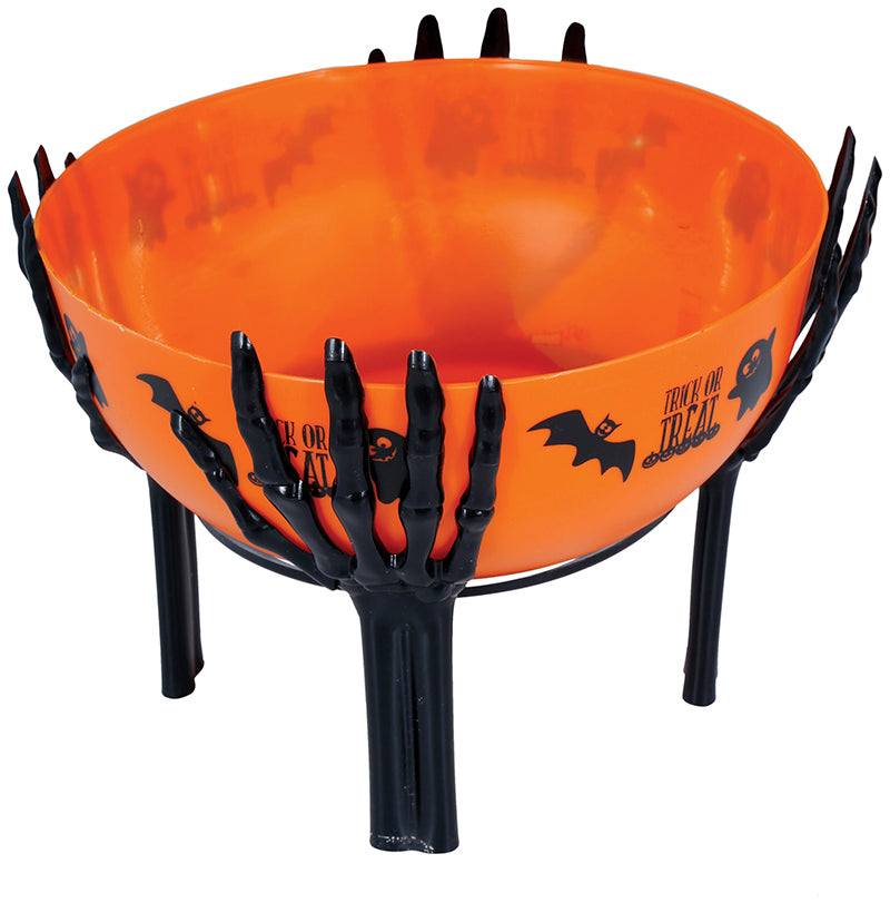 GP24541 – Halloween Kürbisschale Mit Skelettdekoration – Farbe: Orange
