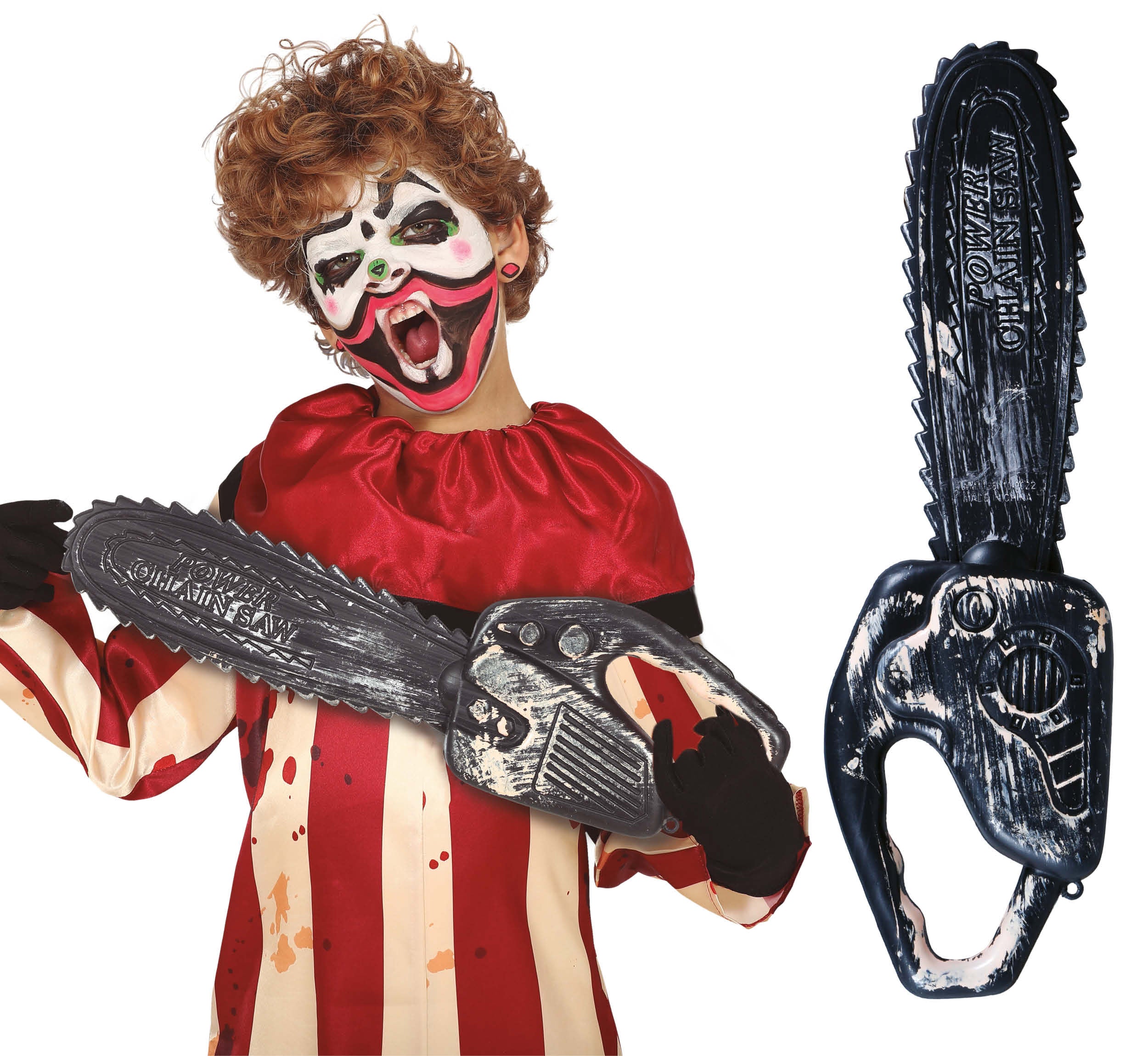 GP24545 – Halloween Kettensäge Schauriges Clown – Farbe: Grau