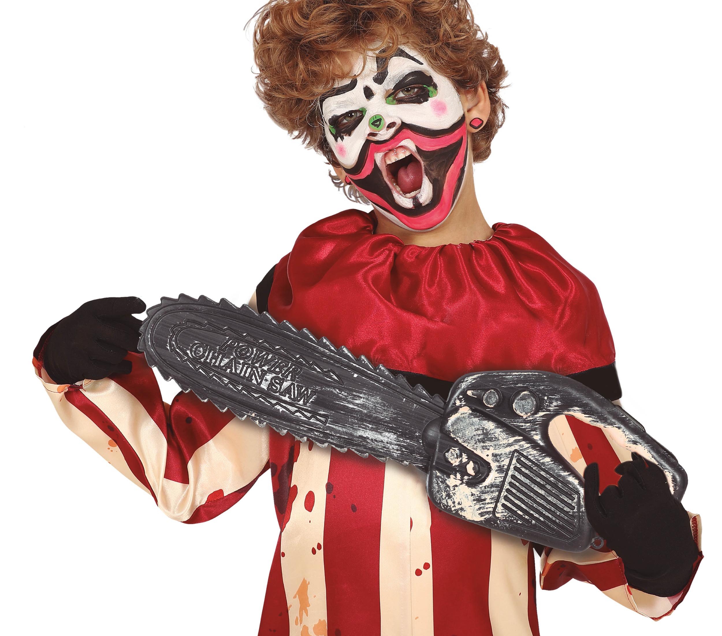 GP24545 – Halloween Kettensäge Schauriges Clown – Farbe: Grau
