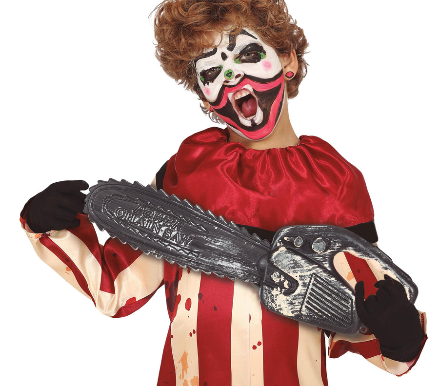 GP24545 – Halloween Kettensäge Schauriges Clown – Farbe: Grau, Ansicht 2