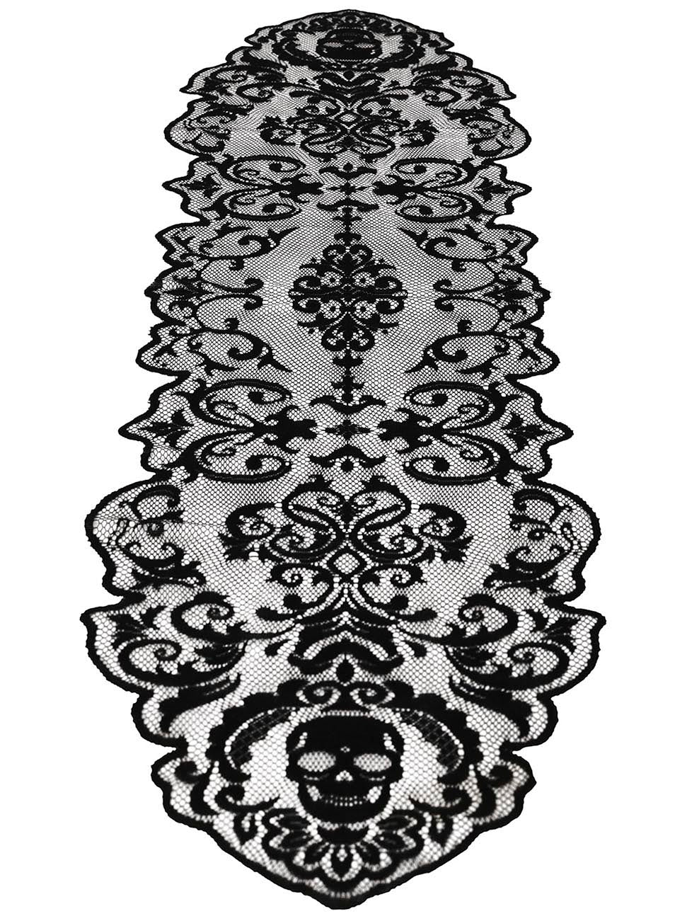 GP24556 – Halloween Tischdeko Schwarze Spitze – Farbe: Schwarz