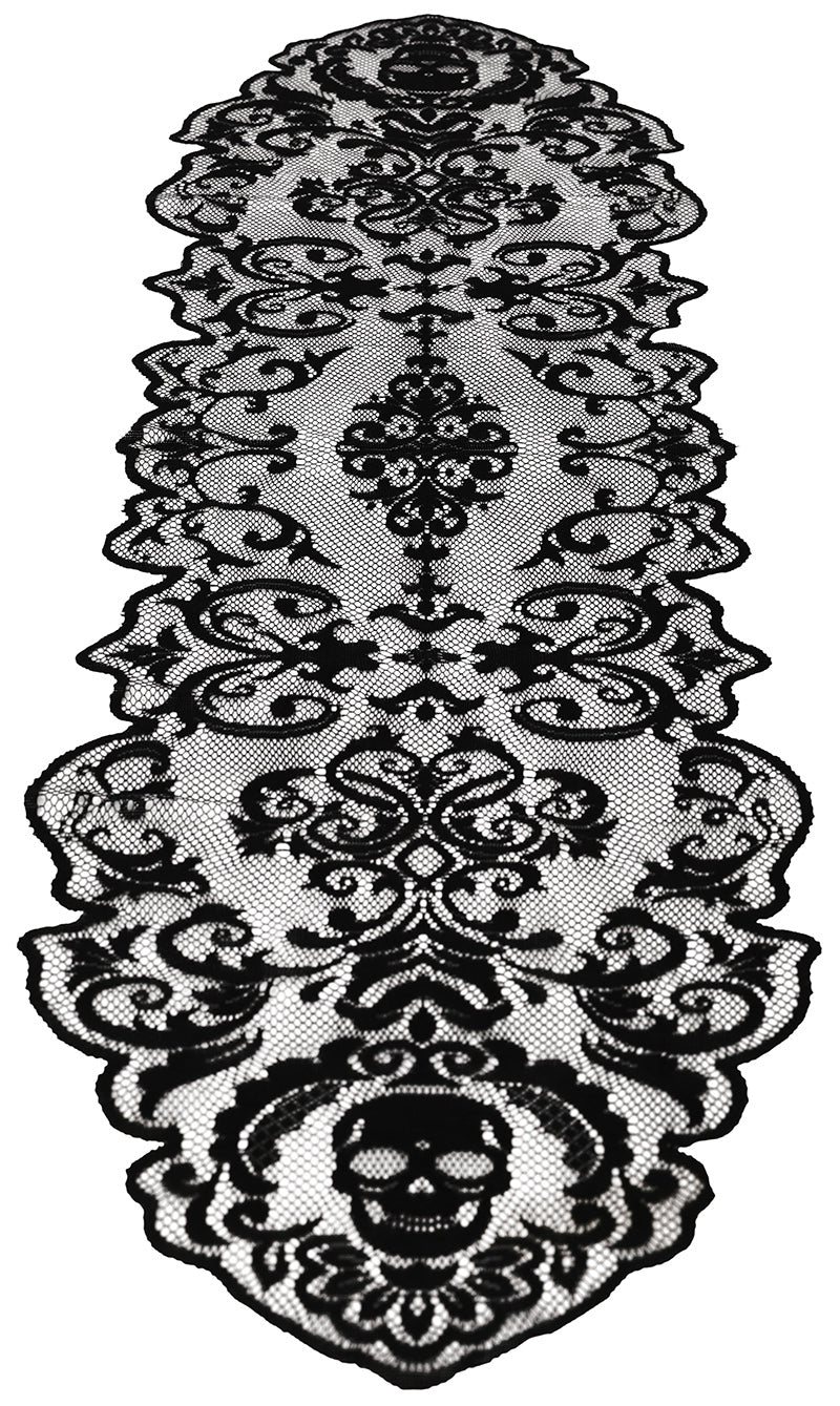 GP24556 – Halloween Tischdeko Schwarze Spitze – Farbe: Schwarz