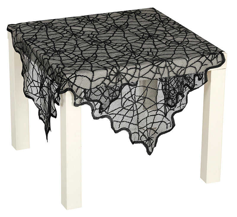 GP24557 – Halloween Tischdeko Spinnennetz Schwarz – Farbe: Schwarz