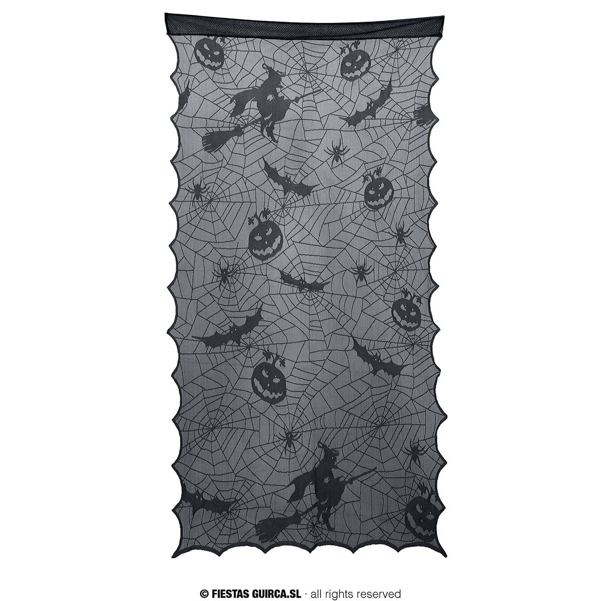 GP24558 – Halloween Hexen Tuch Spinnennetz Kürbis – Farbe: Schwarz