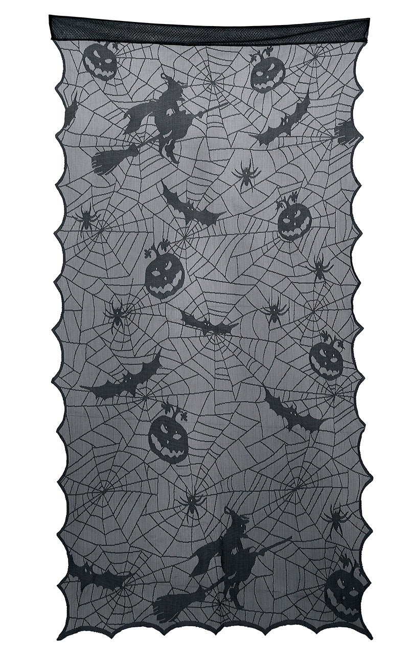 GP24558 – Halloween Hexen Tuch Spinnennetz Kürbis – Farbe: Schwarz, Ansicht 2