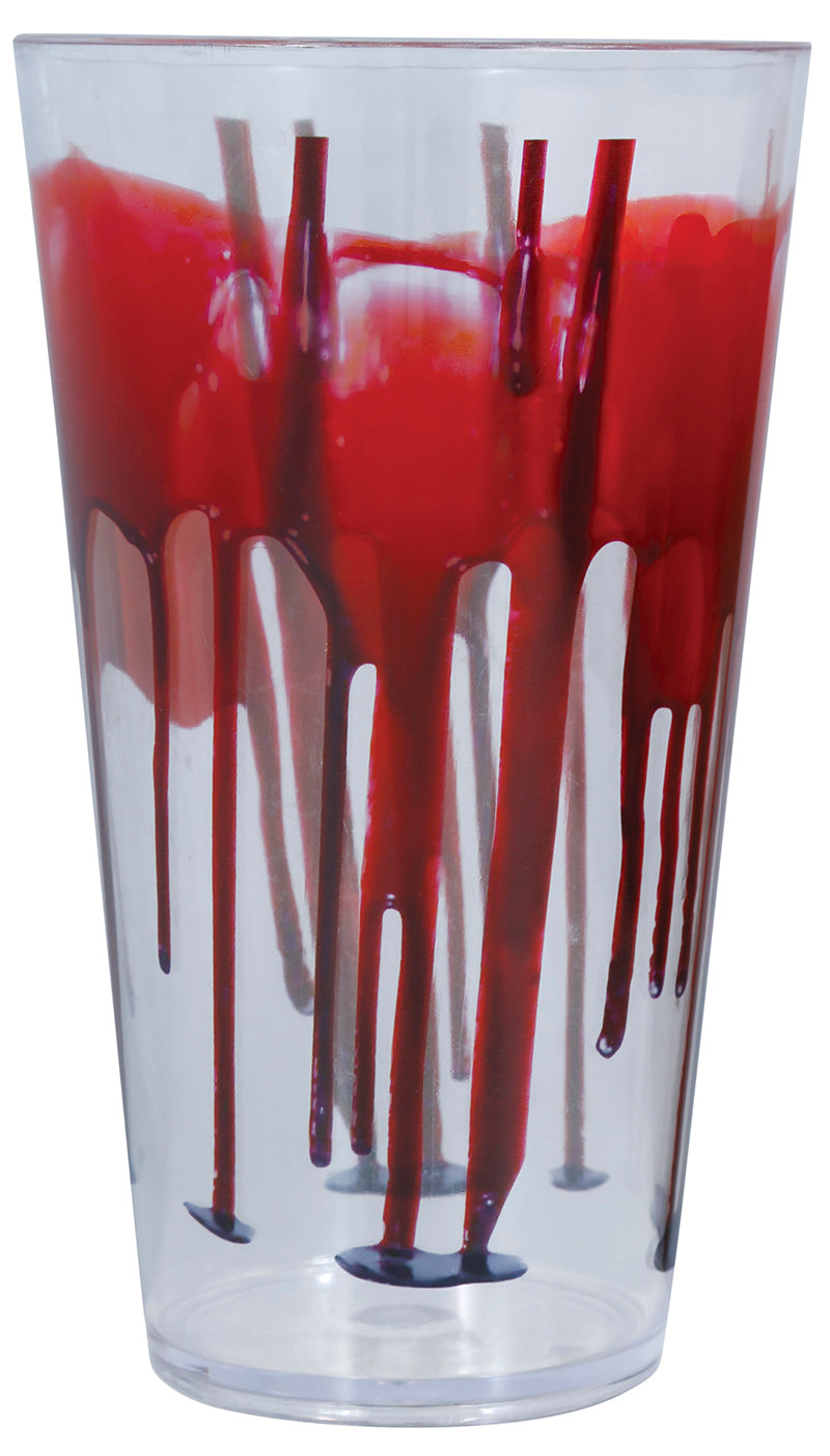 GP24568 – Halloween Becher Glas Blutige Deko – Farbe: Transparent, Ansicht 2