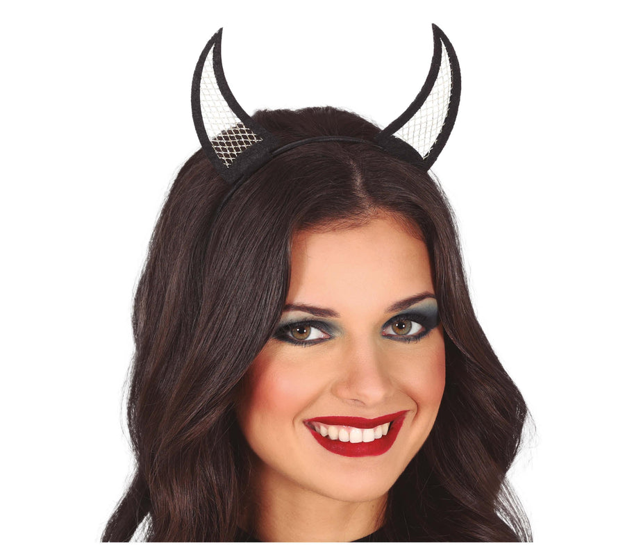 GP24576 – Daemonisches Halloween Stirnband Kostuem – Farbe: Schwarz, Ansicht 2