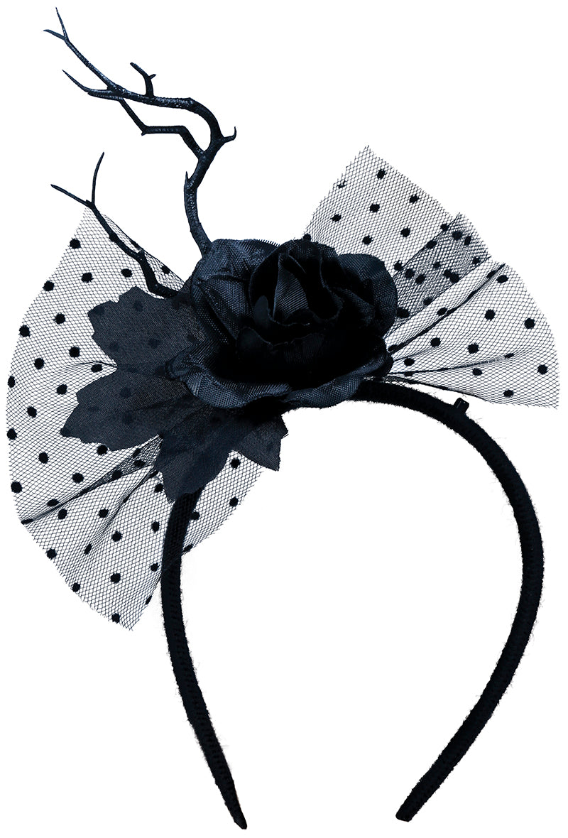 GP24581 – Halloween Blüte Haarreif Schwarz – Farbe: Schwarz
