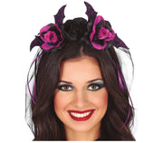 Blumen Haarreif für Damen mit Schleier lila, Bild 1