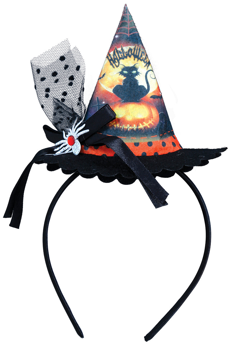 GP24588 – Hexenhut Haarreif Halloween Accessoire – Farbe: Schwarz, Ansicht 2