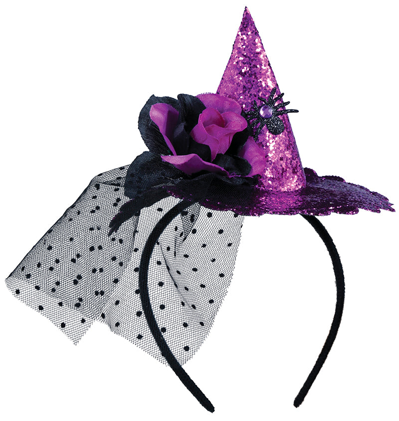 GP24589 – Hexen Hut Haarreif Mit Funkelndem – Farbe: Lila, Ansicht 2