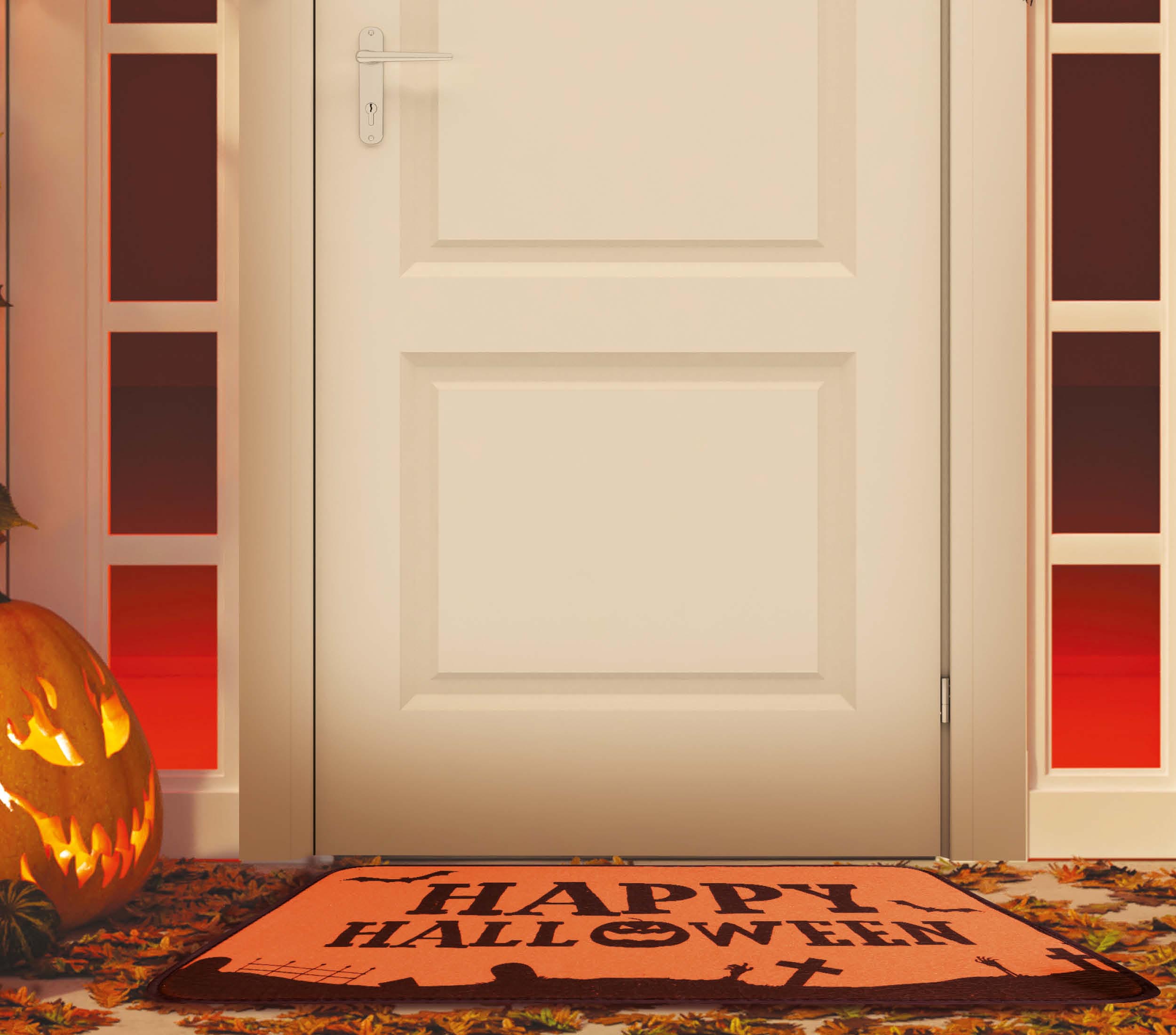 GP24602 – Halloween Fußmatte Gruseliges Design Kürbisse – Farbe: Orange