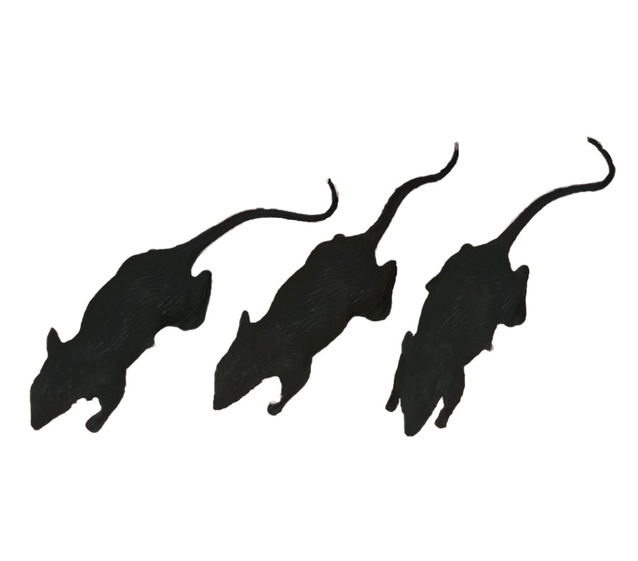 Deko Ratten 3 Stück 6 cm Halloween