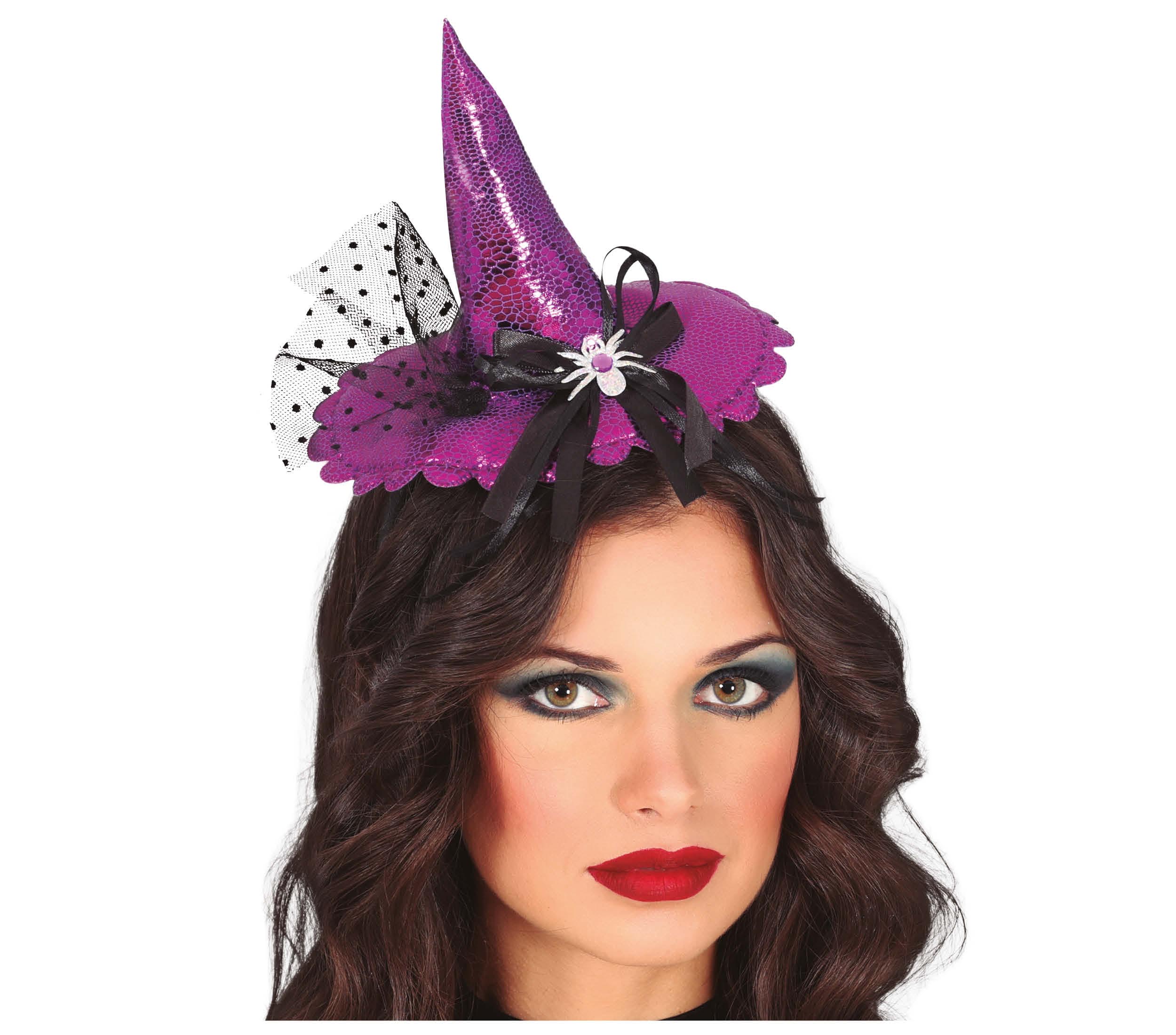 GP24638 – Hexen-Zauber Haarreif Kostüm Hut – Farbe: Lila