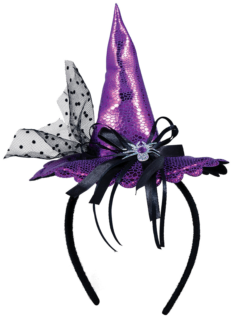 GP24638 – Hexen-Zauber Haarreif Kostüm Hut – Farbe: Lila