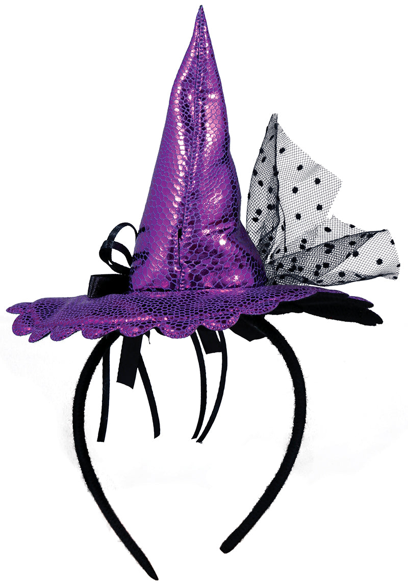 GP24638 – Hexen-Zauber Haarreif Kostüm Hut – Farbe: Lila