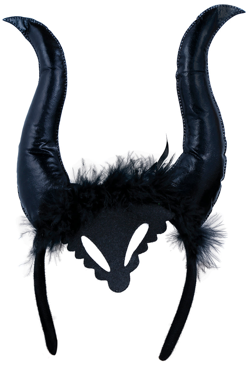 GP24642 – Dämonische Hörner Tiara Haarreif – Farbe: Schwarz