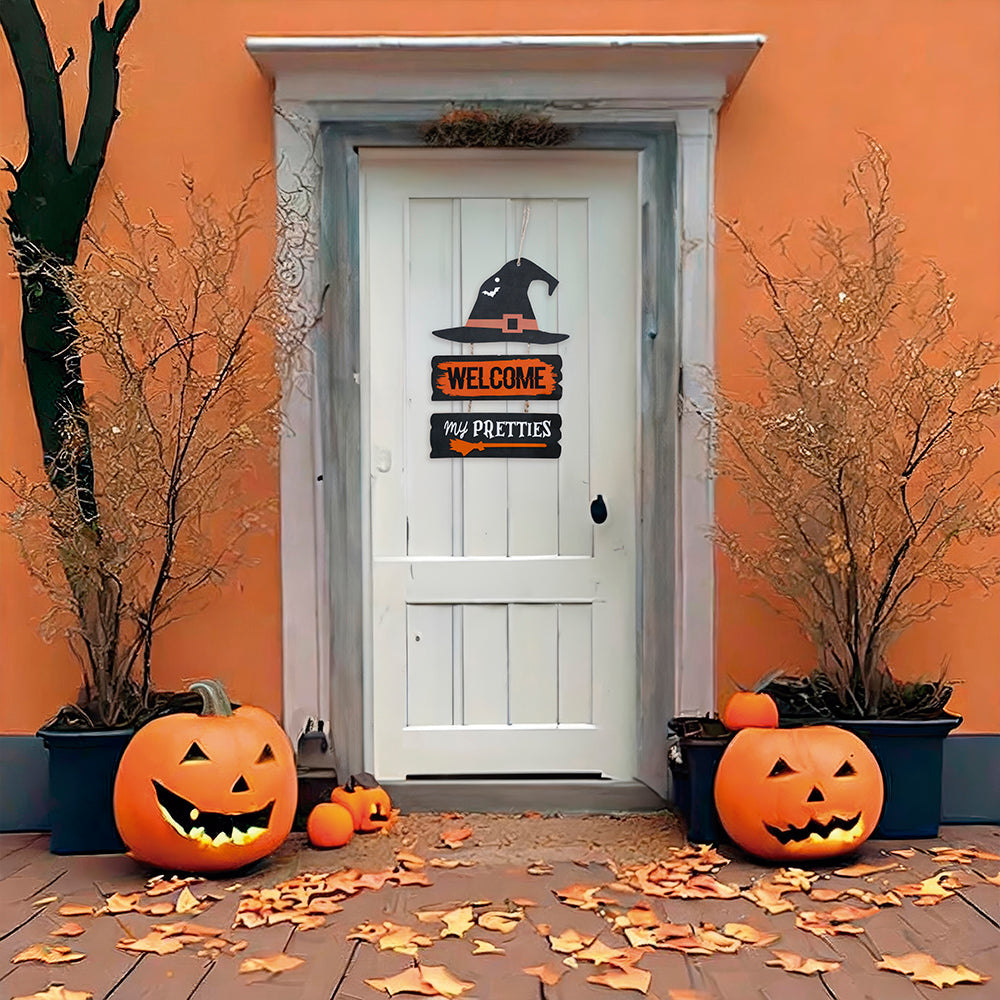 GP24645 – Halloween Hexen Willkommen Deko Schild – Farbe: Schwarz
