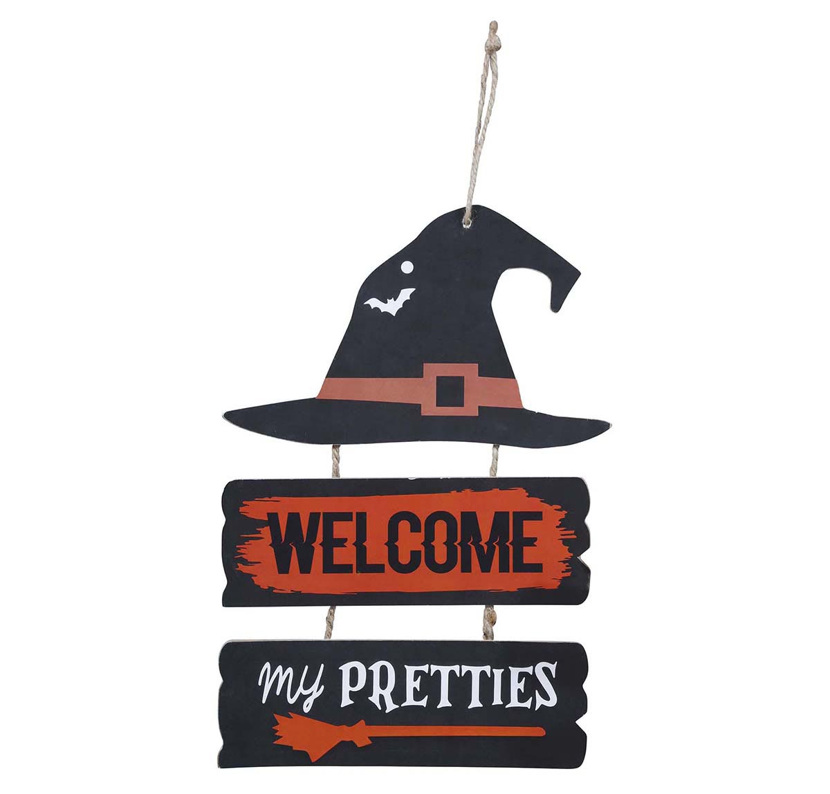 GP24645 – Halloween Hexen Willkommen Deko Schild – Farbe: Schwarz