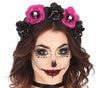 GP24648 – Tag Der Toten Blumenkranz Haarreif – Farbe: Schwarz