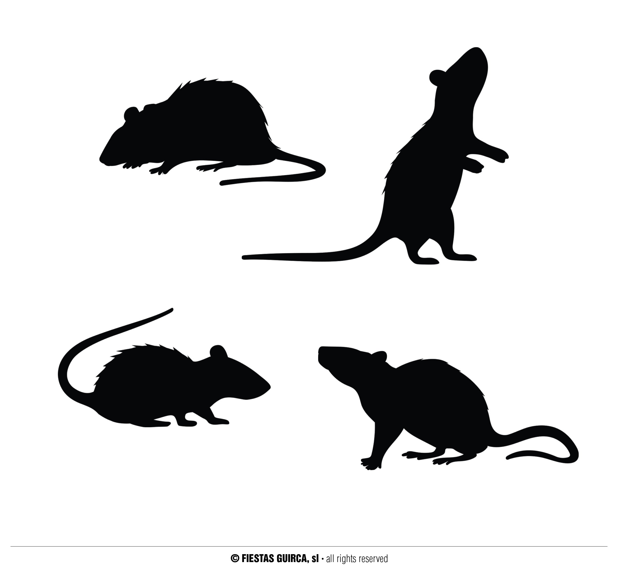 GP24684 – Tierische Schatten Ratten Halloween Dekoration – Farbe: Schwarz