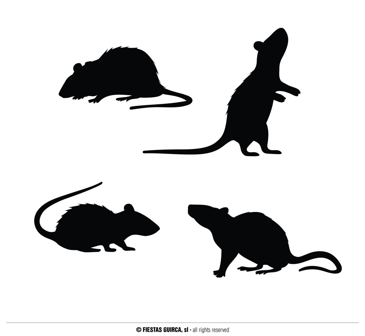 GP24684 – Tierische Schatten Ratten Halloween Dekoration – Farbe: Schwarz